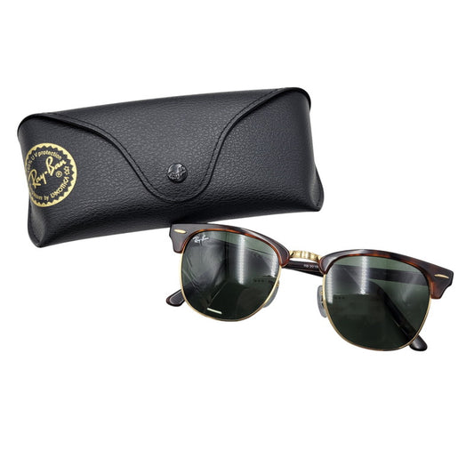 【中古品】【メンズ/レディース】 Ray-Ban レイバン CLUBMASTER CLASSIC SUNGLASSES RB3016 クラブマスター クラシック サングラス 203-261006-as-02-izu サイズ：51□21-145 カラー：ブラウン系×ゴールド×グリーン 万代Net店