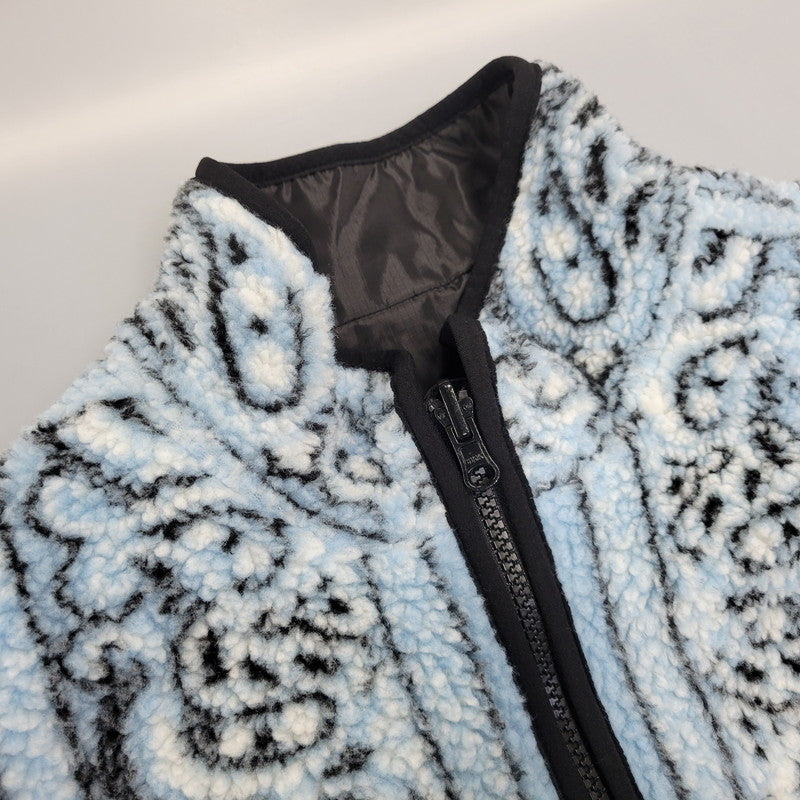 【中古品】【メンズ】 SUPREME シュプリーム 19FW REVERSIBLE BANDANA FLEECE JACKET リバーシブル バンダナ フリース ジャケット アウター 149-261005-cs-12-izu サイズ：L カラー：ライトブルー×ブラック 万代Net店