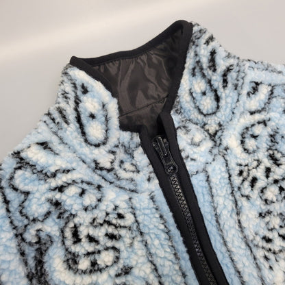 【中古品】【メンズ】 SUPREME シュプリーム 19FW REVERSIBLE BANDANA FLEECE JACKET リバーシブル バンダナ フリース ジャケット アウター 149-261005-cs-12-izu サイズ：L カラー：ライトブルー×ブラック 万代Net店