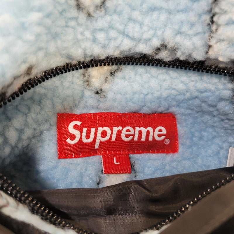 【中古品】【メンズ】 SUPREME シュプリーム 19FW REVERSIBLE BANDANA FLEECE JACKET リバーシブル バンダナ フリース ジャケット アウター 149-261005-cs-12-izu サイズ：L カラー：ライトブルー×ブラック 万代Net店