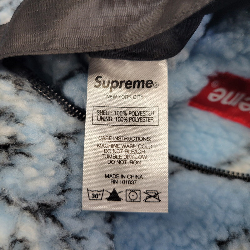 【中古品】【メンズ】 SUPREME シュプリーム 19FW REVERSIBLE BANDANA FLEECE JACKET リバーシブル バンダナ フリース ジャケット アウター 149-261005-cs-12-izu サイズ：L カラー：ライトブルー×ブラック 万代Net店