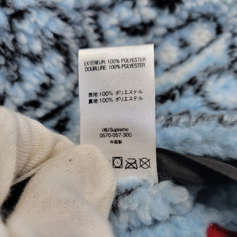 【中古品】【メンズ】 SUPREME シュプリーム 19FW REVERSIBLE BANDANA FLEECE JACKET リバーシブル バンダナ フリース ジャケット アウター 149-261005-cs-12-izu サイズ：L カラー：ライトブルー×ブラック 万代Net店
