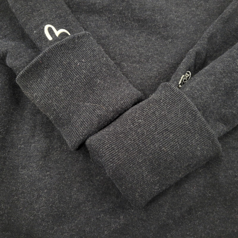 【中古品】【メンズ】 EVISU エヴィス LOGO SWEATSHIRT ロゴ スウェットシャツ トップス 145-261011-kh-14-izu サイズ：38 カラー：ブラック 万代Net店