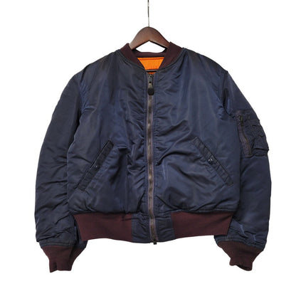 【中古品】【メンズ】 ALPHA INDUSTRIES アルファ インダストリーズ DSA100-69-C-0123 68年復刻 MA-1 FLIGHT JACKET フライト ジャケット アウター 145-261006-cs-04-izu サイズ：M カラー：ネイビー/オレンジ 万代Net店