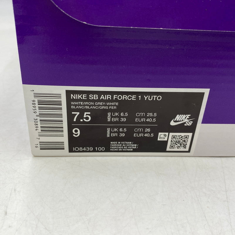 【中古美品】【メンズ/レディース】 NIKE SB ナイキエスビー×YUTO HORIGOME ユウト ホリゴメ IO8439-100 AIR FORCE エア フォース 1 LOW ロウ スニーカー シューズ 靴 160-261006-ya-19-izu サイズ：25.5cm カラー：WHITE/IRON GREY-WHITE 万代Net店