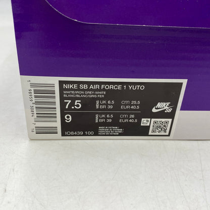 【中古美品】【メンズ/レディース】 NIKE SB ナイキエスビー×YUTO HORIGOME ユウト ホリゴメ IO8439-100 AIR FORCE エア フォース 1 LOW ロウ スニーカー シューズ 靴 160-261006-ya-19-izu サイズ：25.5cm カラー：WHITE/IRON GREY-WHITE 万代Net店