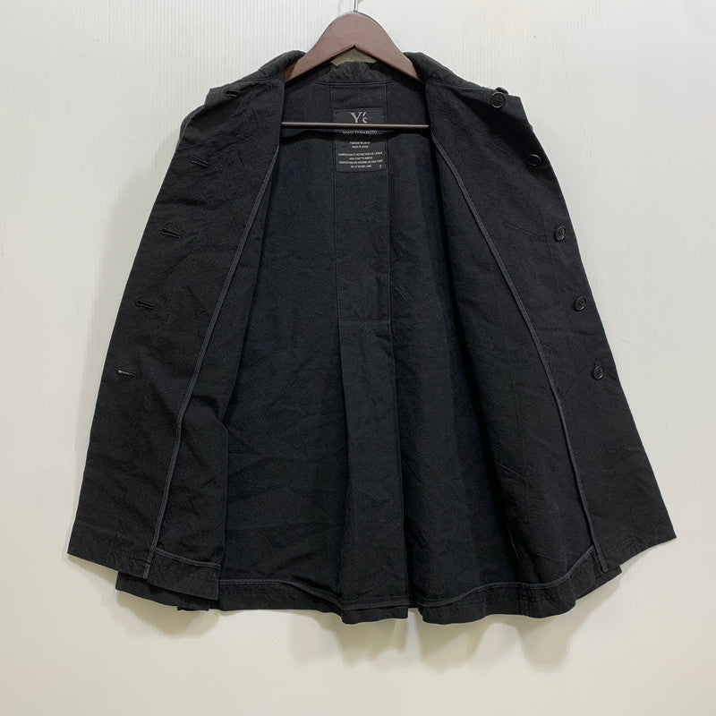 【中古品】【メンズ】 Y'S ワイズ BUTTON U JACKET ボタン ジャケット 140-261006-sm-02-izu サイズ：3 カラー：ブラック 万代Net店
