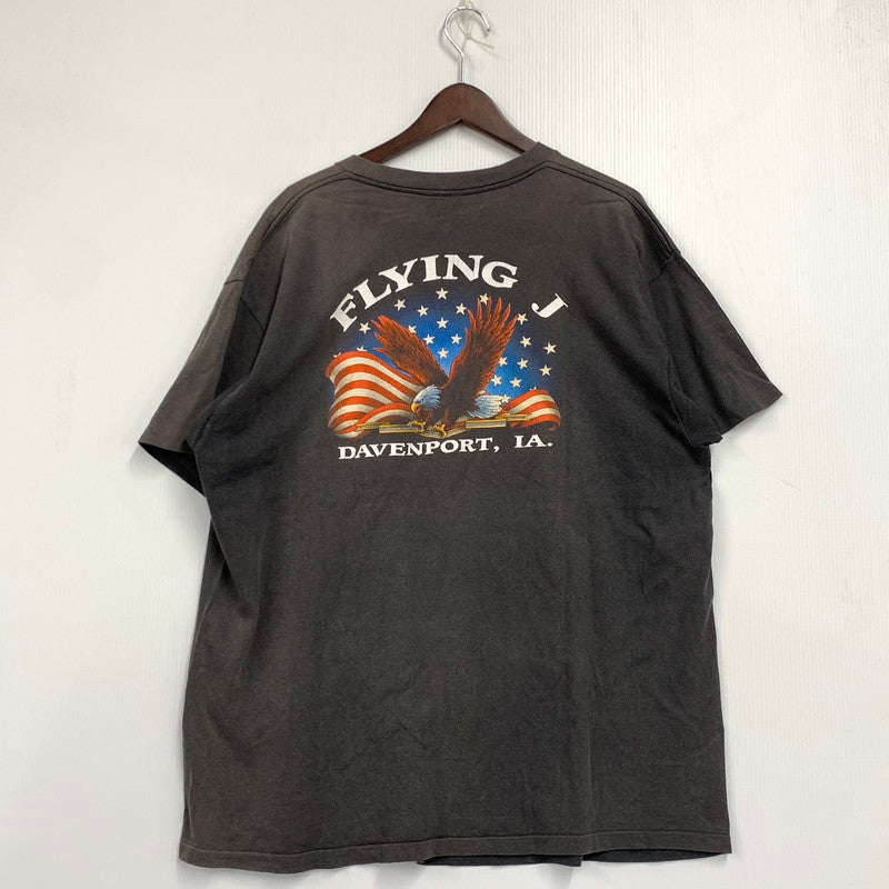 【中古品】【メンズ】 3D EMBLEM エンブレム USA製 両シングル 90S ANIMAL SS TEE アニマル ショートスリープ Tシャツ トップス 半袖 146-261006-ya-11-izu サイズ：XL カラー：チャコール 万代Net店