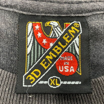 【中古品】【メンズ】 3D EMBLEM エンブレム USA製 両シングル 90S ANIMAL SS TEE アニマル ショートスリープ Tシャツ トップス 半袖 146-261006-ya-11-izu サイズ：XL カラー：チャコール 万代Net店