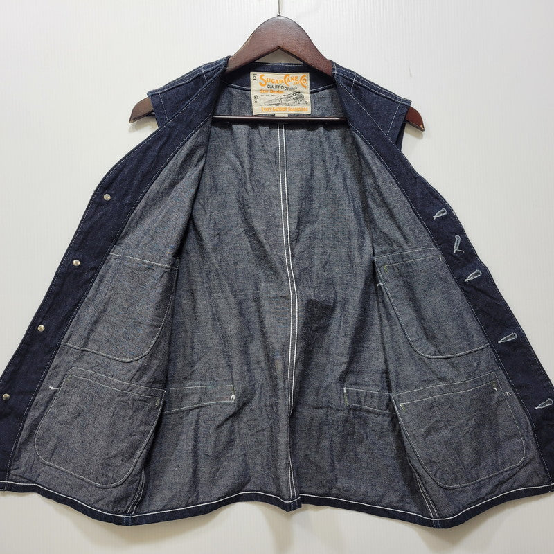 【中古品】【メンズ】 SUGARCANE シュガーケーン SC1570 11OZ BLUE DENIM WORK VEST ブルー デニム ワーク ベスト アウター 145-261005-cs-02-izu サイズ：40 カラー：インディゴ 万代Net店