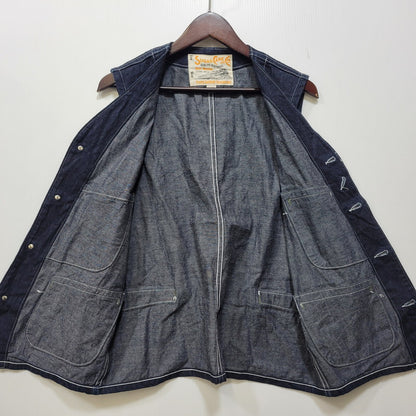 【中古品】【メンズ】 SUGARCANE シュガーケーン SC1570 11OZ BLUE DENIM WORK VEST ブルー デニム ワーク ベスト アウター 145-261005-cs-02-izu サイズ：40 カラー：インディゴ 万代Net店
