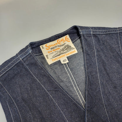 【中古品】【メンズ】 SUGARCANE シュガーケーン SC1570 11OZ BLUE DENIM WORK VEST ブルー デニム ワーク ベスト アウター 145-261005-cs-02-izu サイズ：40 カラー：インディゴ 万代Net店