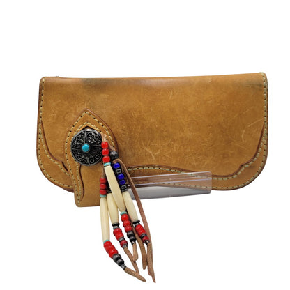 【中古品】【メンズ】 SAAD サード SUNSYMBOL CONCHO LEATHER BIKERS WALLET サンシンボル コンチョ レザー バイカーズ ウォレット 財布 長財布 200-261006-cs-19-izu カラー：キャメル 万代Net店