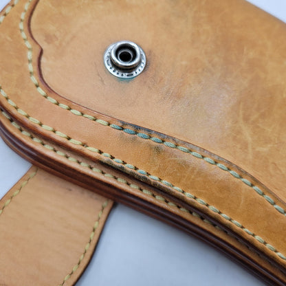 【中古品】【メンズ】 SAAD サード SUNSYMBOL CONCHO LEATHER BIKERS WALLET サンシンボル コンチョ レザー バイカーズ ウォレット 財布 長財布 200-261006-cs-19-izu カラー：キャメル 万代Net店