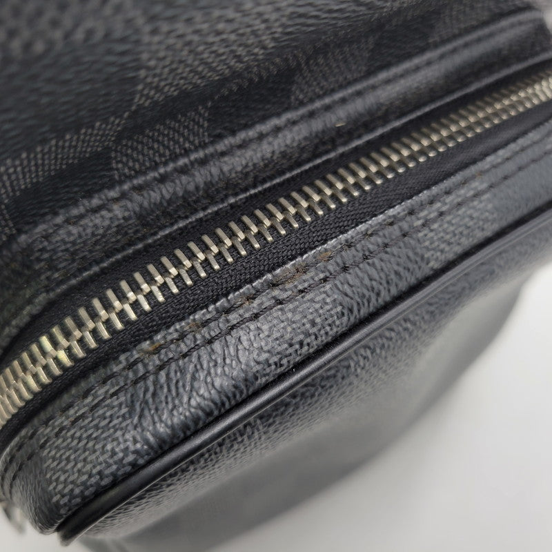 【中古品】【メンズ/レディース】 LOUIS VUITTON ルイ・ヴィトン N41446 ダミエ グラフィット レム カバン 鞄 179-261006-cs-15-izu カラー：ブラック 万代Net店