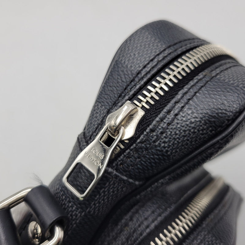 【中古品】【メンズ/レディース】 LOUIS VUITTON ルイ・ヴィトン N41446 ダミエ グラフィット レム カバン 鞄 179-261006-cs-15-izu カラー：ブラック 万代Net店