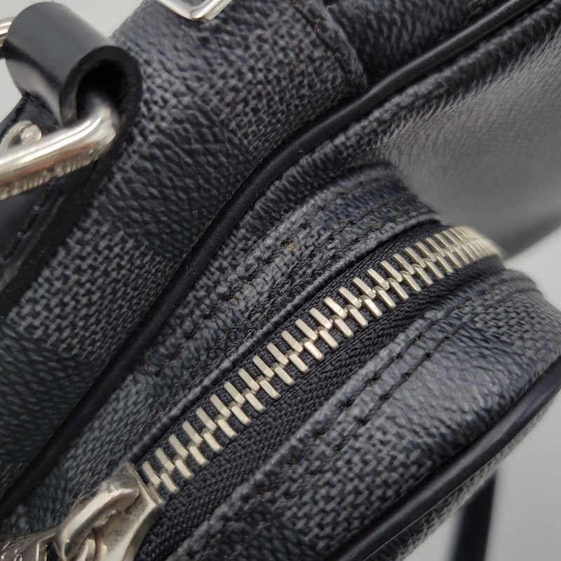 【中古品】【メンズ/レディース】 LOUIS VUITTON ルイ・ヴィトン N41446 ダミエ グラフィット レム カバン 鞄 179-261006-cs-15-izu カラー：ブラック 万代Net店
