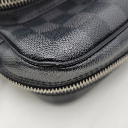 【中古品】【メンズ/レディース】 LOUIS VUITTON ルイ・ヴィトン N41446 ダミエ グラフィット レム カバン 鞄 179-261006-cs-15-izu カラー：ブラック 万代Net店