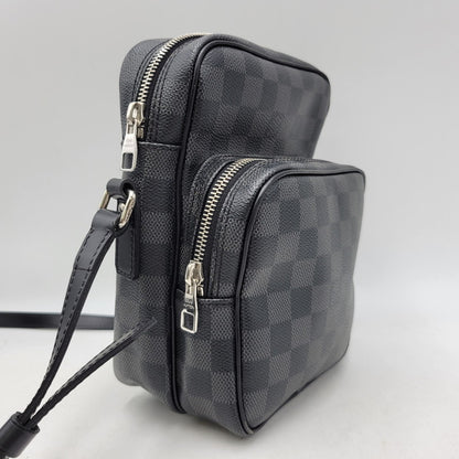 【中古品】【メンズ/レディース】 LOUIS VUITTON ルイ・ヴィトン N41446 ダミエ グラフィット レム カバン 鞄 179-261006-cs-15-izu カラー：ブラック 万代Net店