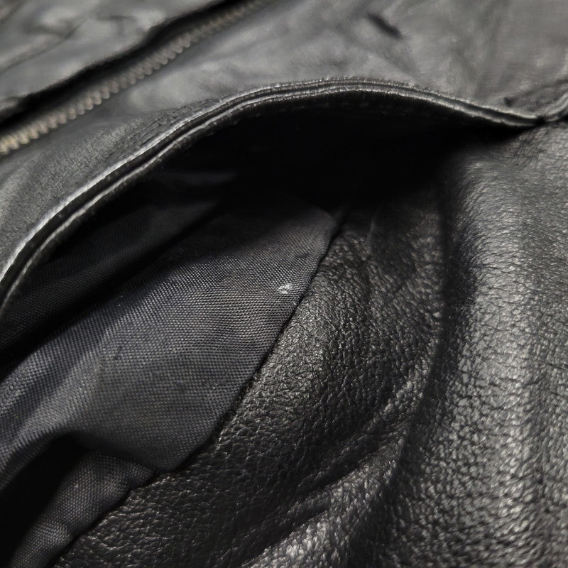【中古品】【メンズ】 WEEKENDS ウィークエンド LEATHER JACKET レザージャケット アウタートップス 146-261010-sm-09-izu サイズ：M カラー：ブラック 万代Net店