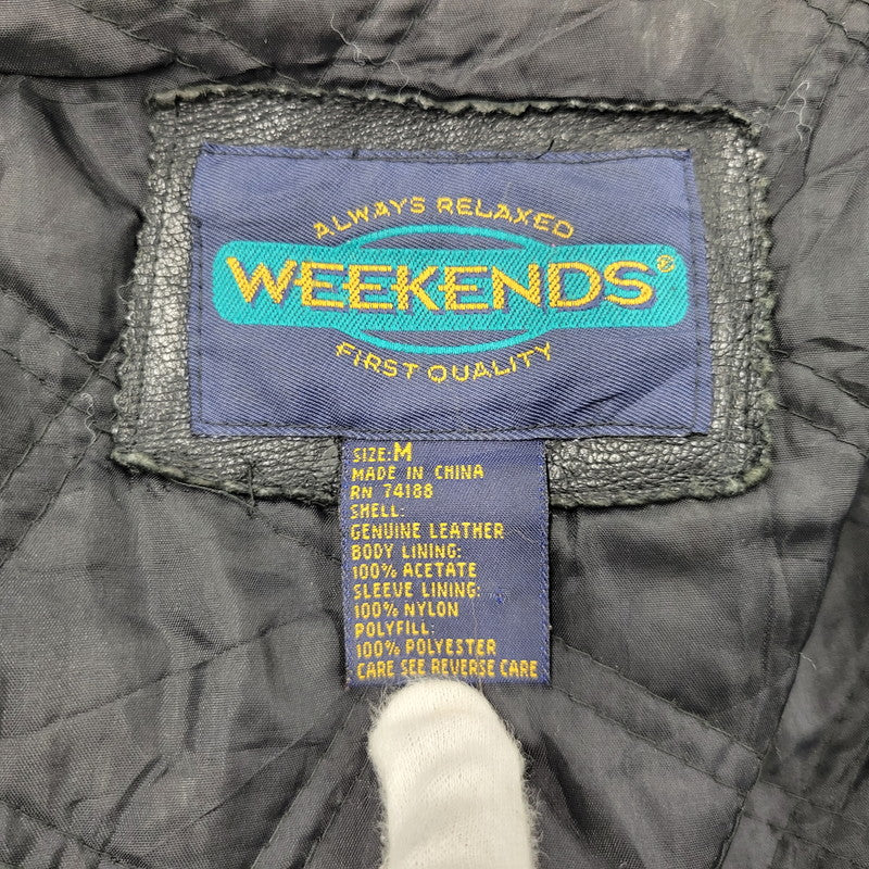 【中古品】【メンズ】 WEEKENDS ウィークエンド LEATHER JACKET レザージャケット アウタートップス 146-261010-sm-09-izu サイズ：M カラー：ブラック 万代Net店