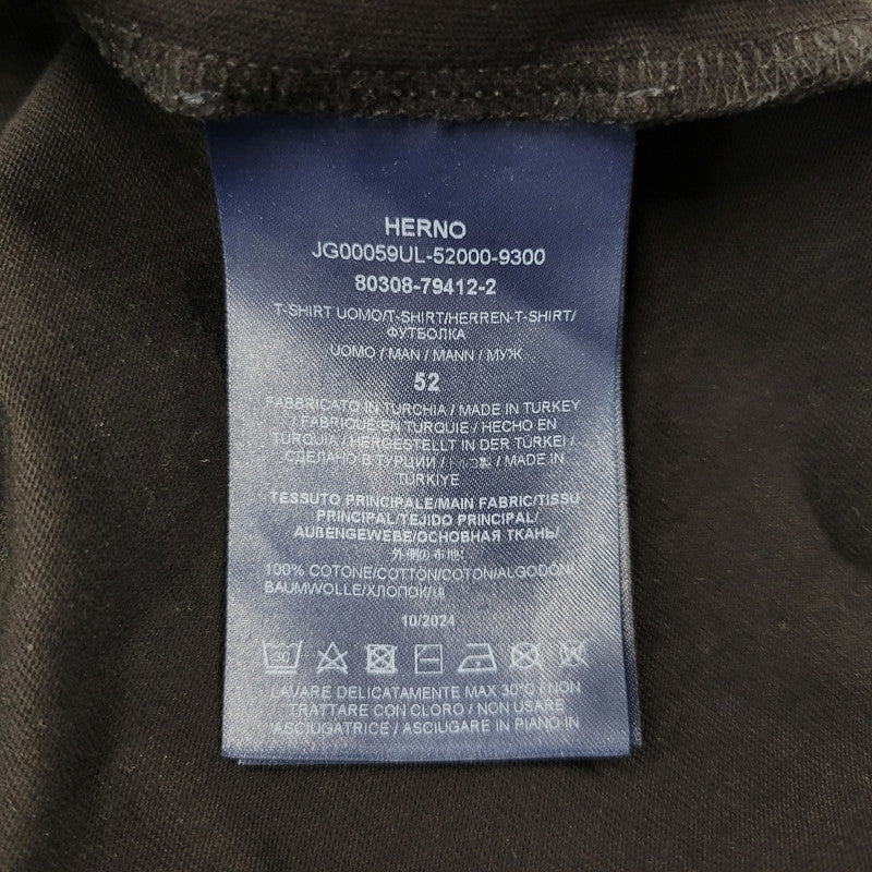 【中古品】【メンズ】 HERNO ヘルノ LAMINAR TEE ラミナー Tシャツ トップス 141-261012-kh-03-izu サイズ：52 カラー：ブラック 万代Net店