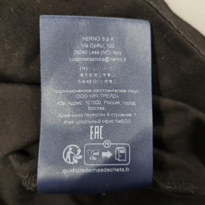 【中古品】【メンズ】 HERNO ヘルノ LAMINAR TEE ラミナー Tシャツ トップス 141-261012-kh-03-izu サイズ：52 カラー：ブラック 万代Net店