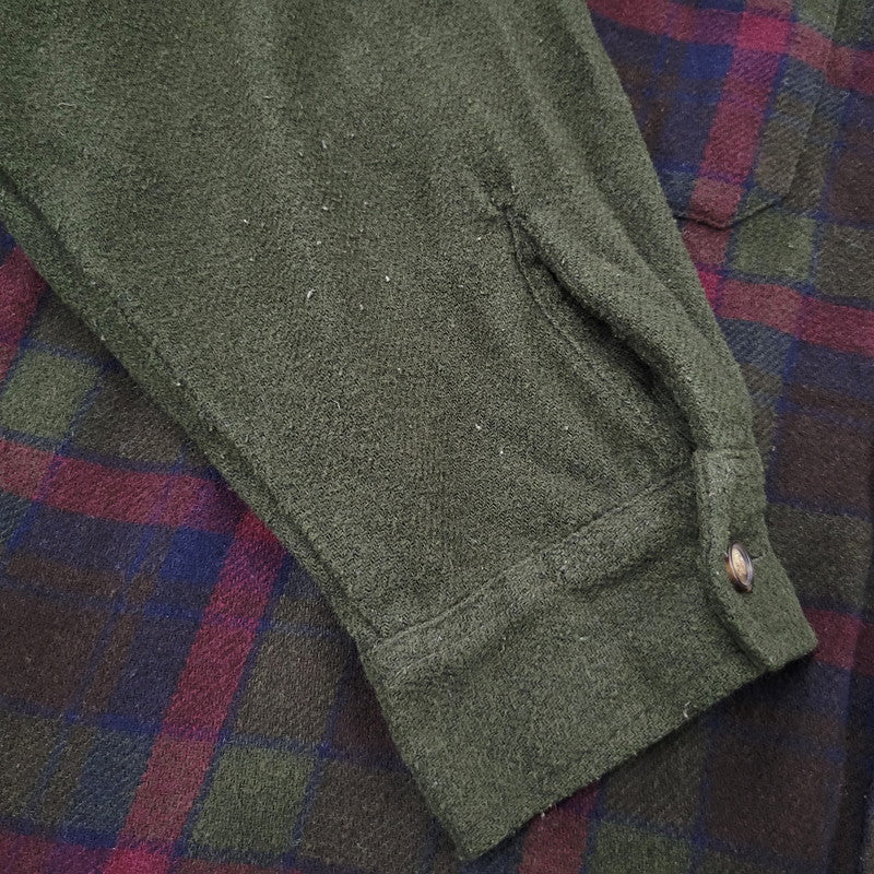 【中古品】【メンズ】 GAP ギャップ 香港製 WOOL CHECK HOODIE ウールチェック フーディー アウター トップス 146-261007-sm-07-izu サイズ：L カラー：カーキ 万代Net店