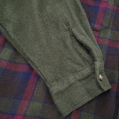 【中古品】【メンズ】 GAP ギャップ 香港製 WOOL CHECK HOODIE ウールチェック フーディー アウター トップス 146-261007-sm-07-izu サイズ：L カラー：カーキ 万代Net店