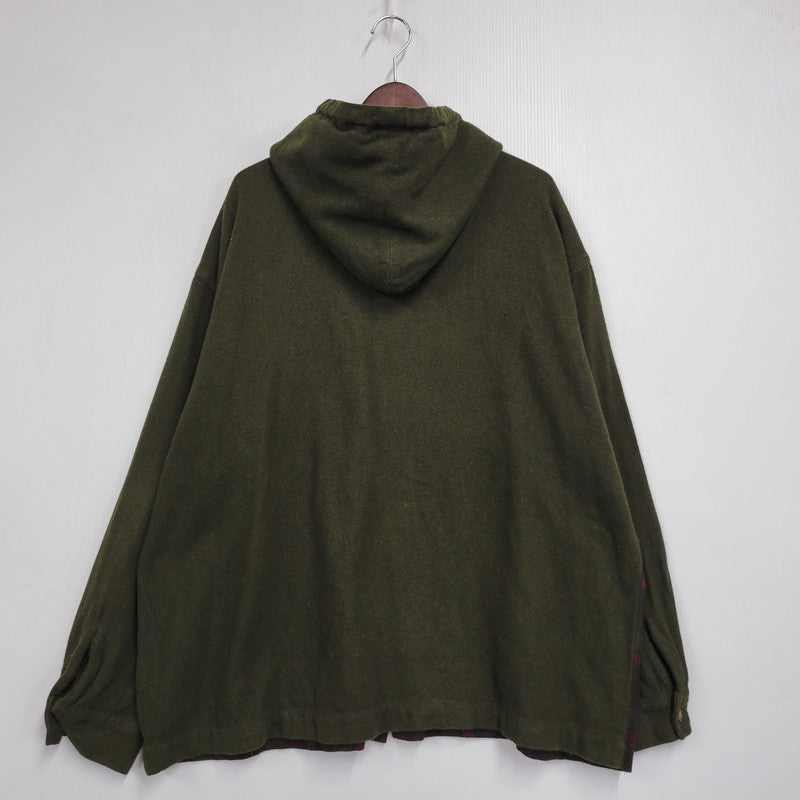 【中古品】【メンズ】 GAP ギャップ 香港製 WOOL CHECK HOODIE ウールチェック フーディー アウター トップス 146-261007-sm-07-izu サイズ：L カラー：カーキ 万代Net店