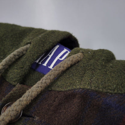 【中古品】【メンズ】 GAP ギャップ 香港製 WOOL CHECK HOODIE ウールチェック フーディー アウター トップス 146-261007-sm-07-izu サイズ：L カラー：カーキ 万代Net店