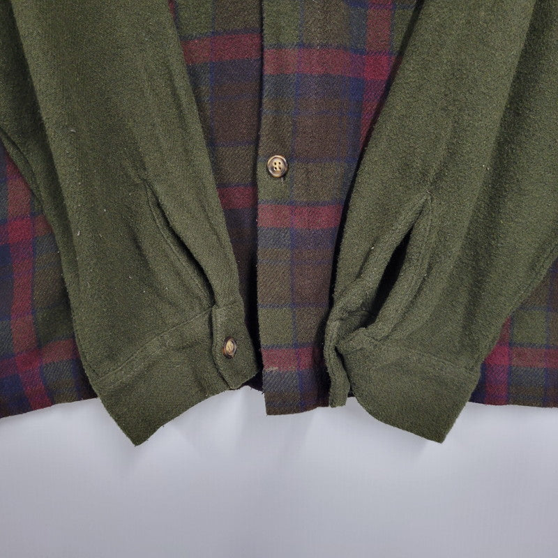 【中古品】【メンズ】 GAP ギャップ 香港製 WOOL CHECK HOODIE ウールチェック フーディー アウター トップス 146-261007-sm-07-izu サイズ：L カラー：カーキ 万代Net店