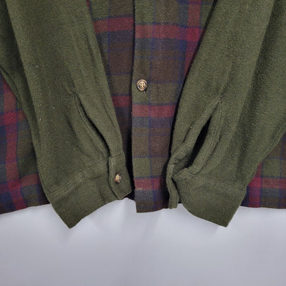 【中古品】【メンズ】 GAP ギャップ 香港製 WOOL CHECK HOODIE ウールチェック フーディー アウター トップス 146-261007-sm-07-izu サイズ：L カラー：カーキ 万代Net店