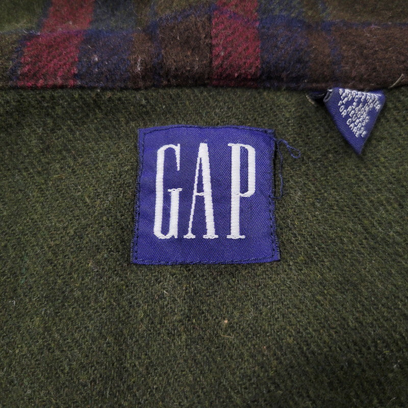 【中古品】【メンズ】 GAP ギャップ 香港製 WOOL CHECK HOODIE ウールチェック フーディー アウター トップス 146-261007-sm-07-izu サイズ：L カラー：カーキ 万代Net店
