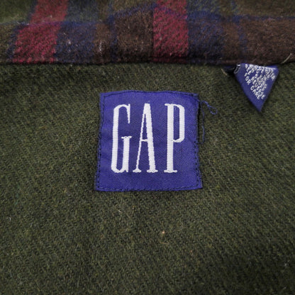 【中古品】【メンズ】 GAP ギャップ 香港製 WOOL CHECK HOODIE ウールチェック フーディー アウター トップス 146-261007-sm-07-izu サイズ：L カラー：カーキ 万代Net店