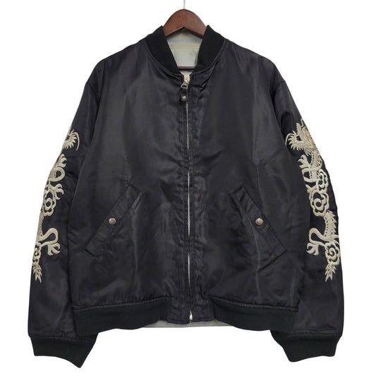 【中古品】【メンズ】 A BATHING APE アベイシングエイプ REVERSIBLE リバーシブル BOMBER JACKET ボンバー ジャケットアウタートップス 142-261007-sm-03-izu サイズ：L カラー：ブラック/グレー 万代Net店