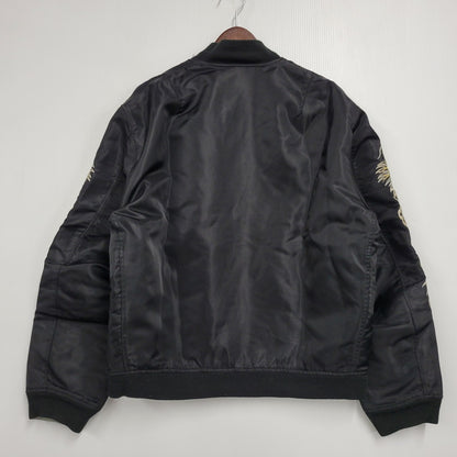 【中古品】【メンズ】 A BATHING APE アベイシングエイプ REVERSIBLE リバーシブル BOMBER JACKET ボンバー ジャケットアウタートップス 142-261007-sm-03-izu サイズ：L カラー：ブラック/グレー 万代Net店