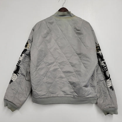 【中古品】【メンズ】 A BATHING APE アベイシングエイプ REVERSIBLE リバーシブル BOMBER JACKET ボンバー ジャケットアウタートップス 142-261007-sm-03-izu サイズ：L カラー：ブラック/グレー 万代Net店