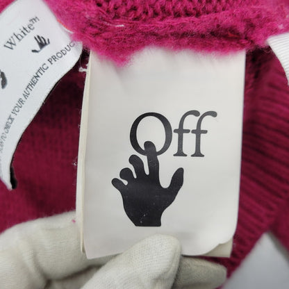 【中古品】【メンズ】 OFF-WHITE オフホワイト OMHA036R21KNI001 MAGLIONE DIAG BRUSHED CREW NECK マリオーネ ディアグ ブラッシュド クルーネック トップス 長袖 142-261007-ya-12-izu サイズ：XL カラー：ワインレッド 万代Net店