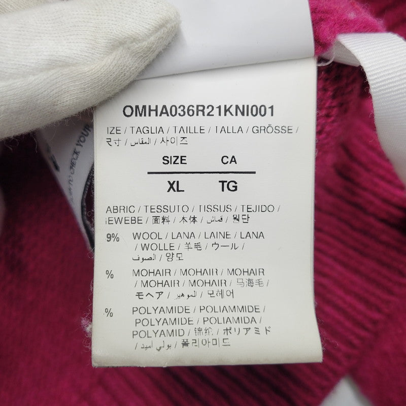 【中古品】【メンズ】 OFF-WHITE オフホワイト OMHA036R21KNI001 MAGLIONE DIAG BRUSHED CREW NECK マリオーネ ディアグ ブラッシュド クルーネック トップス 長袖 142-261007-ya-12-izu サイズ：XL カラー：ワインレッド 万代Net店