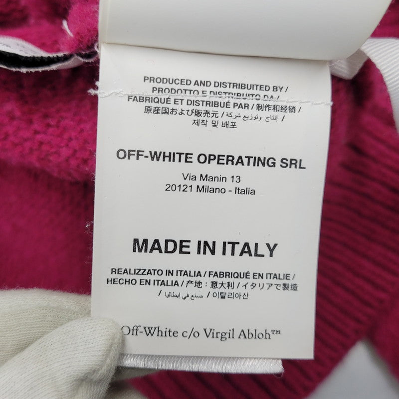 【中古品】【メンズ】 OFF-WHITE オフホワイト OMHA036R21KNI001 MAGLIONE DIAG BRUSHED CREW NECK マリオーネ ディアグ ブラッシュド クルーネック トップス 長袖 142-261007-ya-12-izu サイズ：XL カラー：ワインレッド 万代Net店