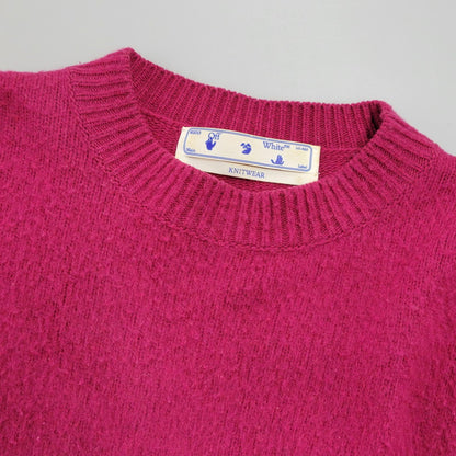 【中古品】【メンズ】 OFF-WHITE オフホワイト OMHA036R21KNI001 MAGLIONE DIAG BRUSHED CREW NECK マリオーネ ディアグ ブラッシュド クルーネック トップス 長袖 142-261007-ya-12-izu サイズ：XL カラー：ワインレッド 万代Net店