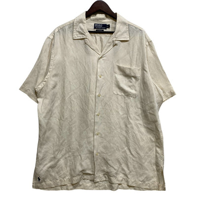【中古品】【メンズ】 POLO RALPH LAUREN ポロ・ラルフローレン CALDWELL SILK LINEN SS SHIRT シルク リネン ショートスリーブ シャツ トップス 146-261008-kh-05-izu サイズ：L カラー：アイボリー系 万代Net店