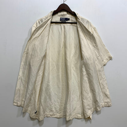 【中古品】【メンズ】 POLO RALPH LAUREN ポロ・ラルフローレン CALDWELL SILK LINEN SS SHIRT シルク リネン ショートスリーブ シャツ トップス 146-261008-kh-05-izu サイズ：L カラー：アイボリー系 万代Net店