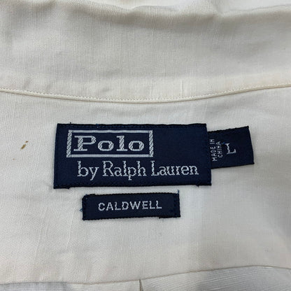 【中古品】【メンズ】 POLO RALPH LAUREN ポロ・ラルフローレン CALDWELL SILK LINEN SS SHIRT シルク リネン ショートスリーブ シャツ トップス 146-261008-kh-05-izu サイズ：L カラー：アイボリー系 万代Net店