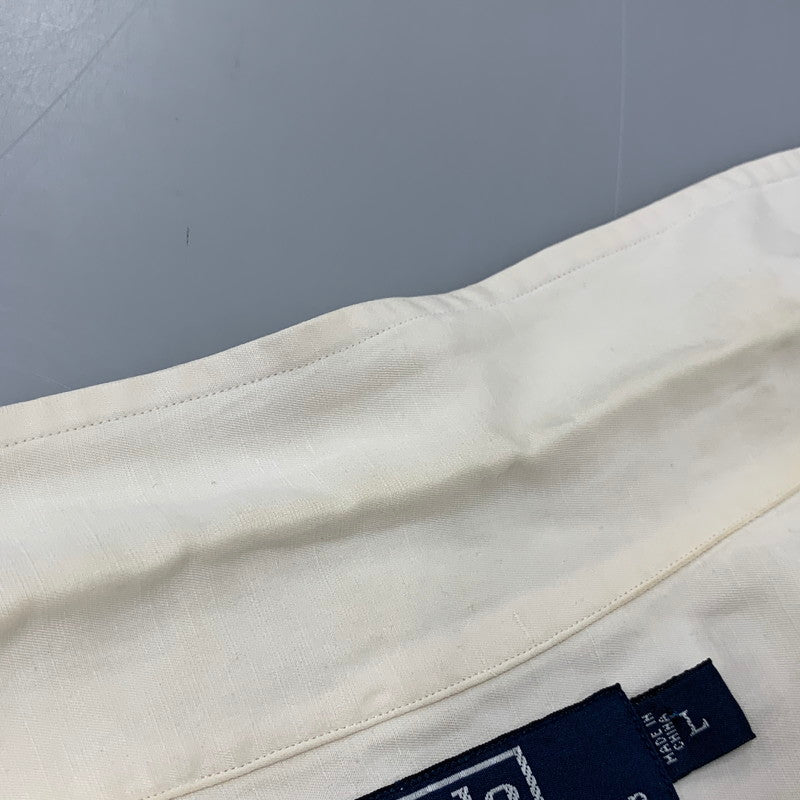 【中古品】【メンズ】 POLO RALPH LAUREN ポロ・ラルフローレン CALDWELL SILK LINEN SS SHIRT シルク リネン ショートスリーブ シャツ トップス 146-261008-kh-05-izu サイズ：L カラー：アイボリー系 万代Net店