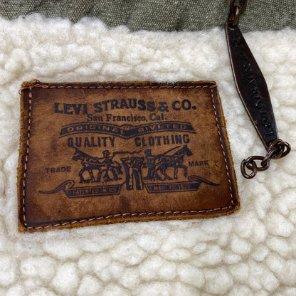 【現状渡し品】【メンズ】 LEVI'S リーバイス マカオ製 推定90’S BOA LINER BOMBER JACKET ボア ライナー ボンバー ジャケット アウター 146-261007-ya-09-izu サイズ：L カラー：カーキ 万代Net店