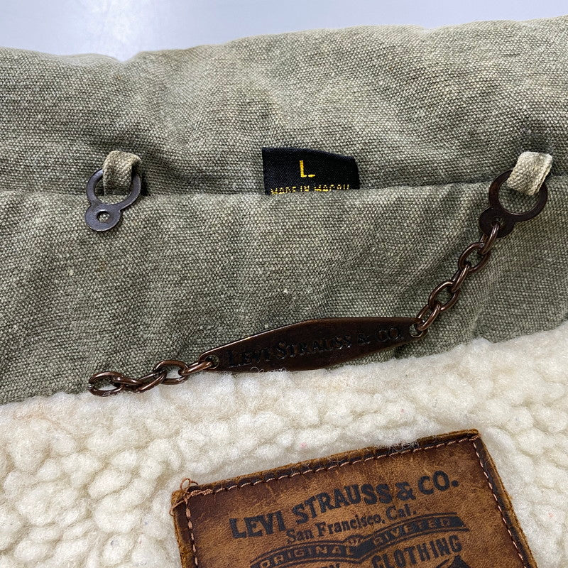【現状渡し品】【メンズ】 LEVI'S リーバイス マカオ製 推定90’S BOA LINER BOMBER JACKET ボア ライナー ボンバー ジャケット アウター 146-261007-ya-09-izu サイズ：L カラー：カーキ 万代Net店