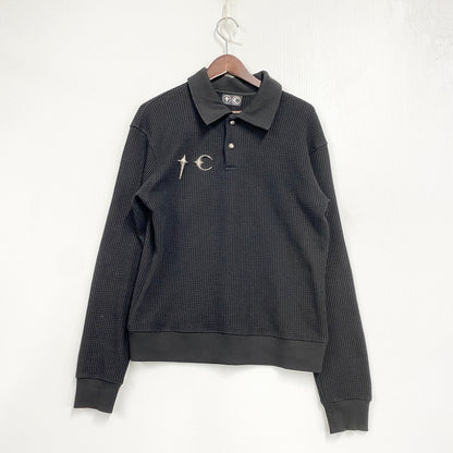 【中古品】【メンズ】 THUG CLUB サグ クラブ TC24PK0102 THERMAL POLO LS サーマルポロ ロングスリーブ トップス 長袖 142-261007-ya-03-izu サイズ：1 カラー：ブラック 万代Net店