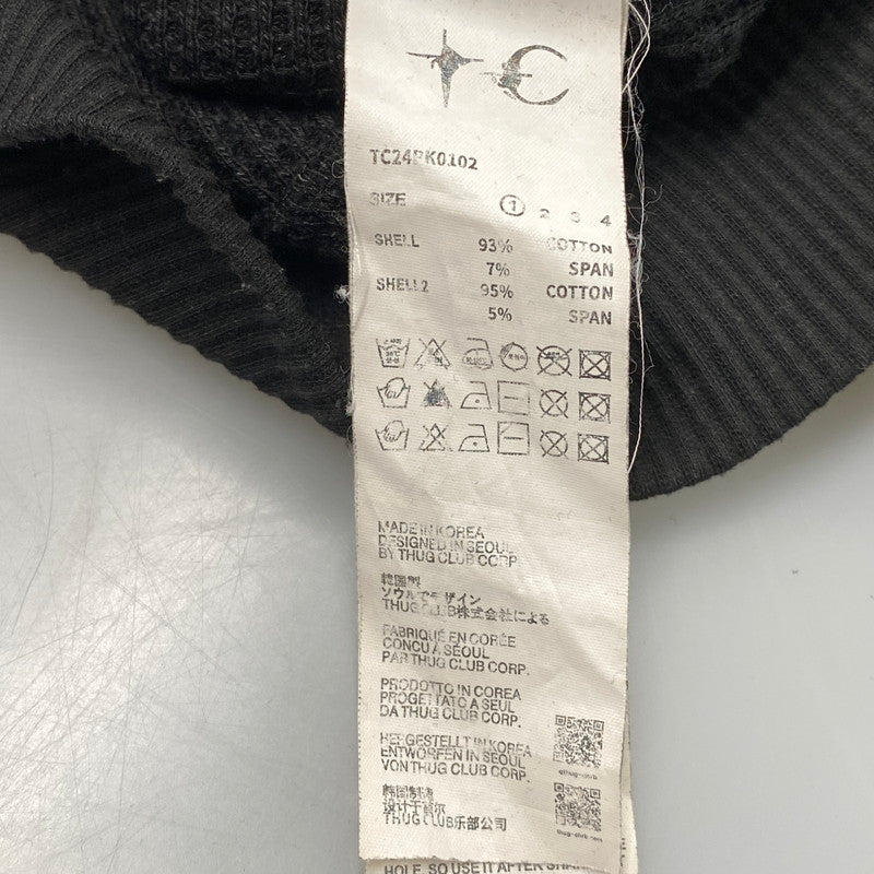 【中古品】【メンズ】 THUG CLUB サグ クラブ TC24PK0102 THERMAL POLO LS サーマルポロ ロングスリーブ トップス 長袖 142-261007-ya-03-izu サイズ：1 カラー：ブラック 万代Net店